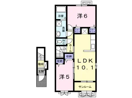 ラフィーネ(2LDK/2階)の間取り写真