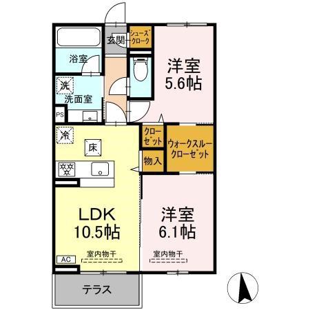 GARDEN蔵(2LDK/1階)の間取り写真