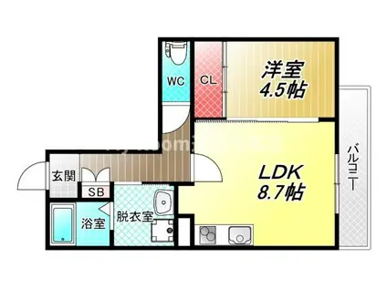 EIJU八尾本町(1LDK/1階)の間取り写真