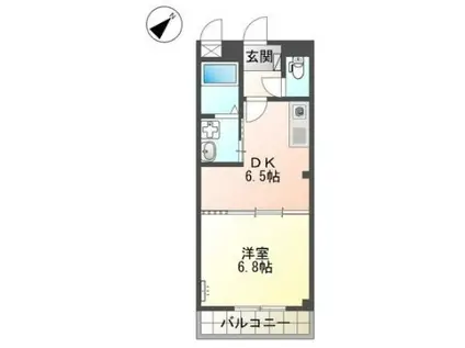 サザンクロスB(1DK/3階)の間取り写真