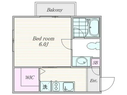 Y381(1K/3階)の間取り写真