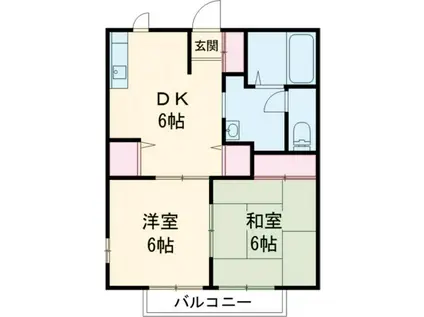フレグランスVILLA A(2DK/2階)の間取り写真