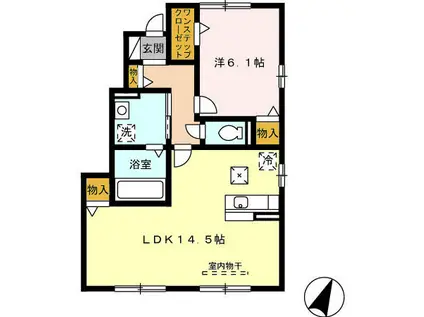 BEEHOUSE(1LDK/1階)の間取り写真