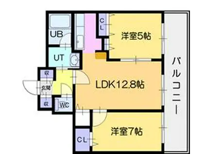 ライラックコート円山大通(2LDK/6階)の間取り写真