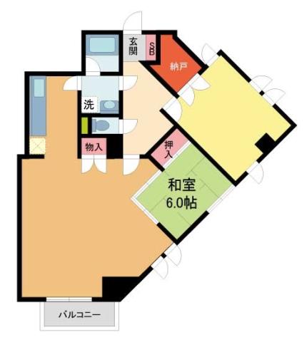 シロハイヌ門戸(2LDK/4階)の間取り写真