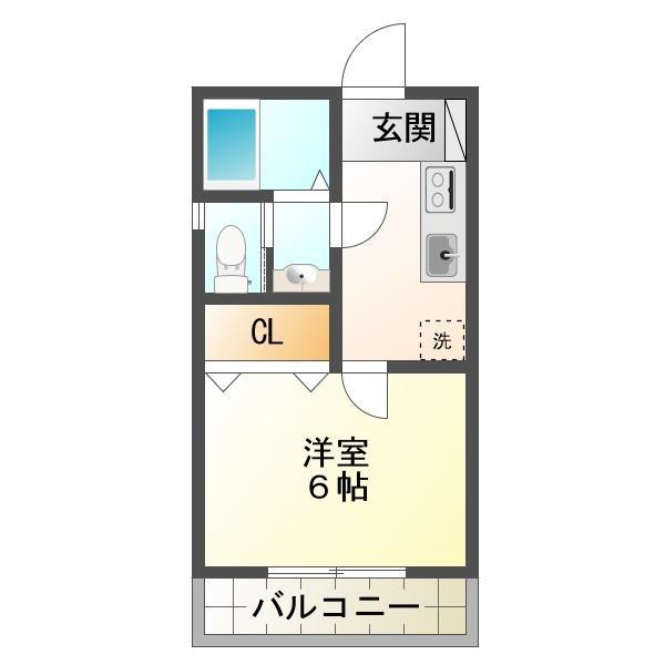 ラメール霞ヶ丘(1K/1階)の間取り写真