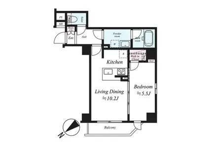 LEXE文京白山(1LDK/2階)の間取り写真