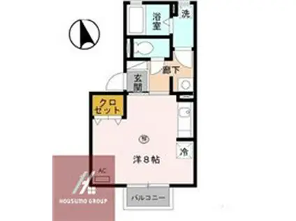 テラー・ウエスト新芦屋(ワンルーム/1階)の間取り写真