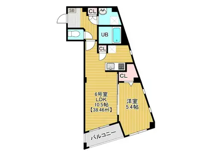 グランディオ検見川(1LDK/1階)の間取り写真