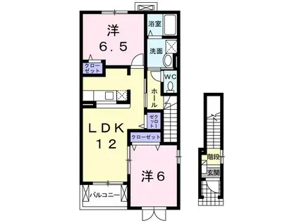 TD下南部II(2LDK/2階)の間取り写真
