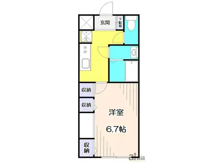 リブリ・クアイエット(1K/2階)の間取り写真