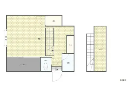 ユーゲント産大前(ワンルーム/2階)の間取り写真