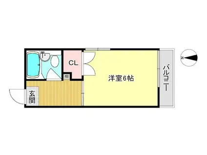 シェアフラット岩倉(ワンルーム/1階)の間取り写真