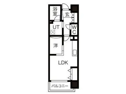 C.P.PURE1608(1LDK/6階)の間取り写真