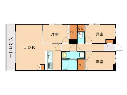 シャトレ平尾浄水町(3LDK/1階)の間取り写真