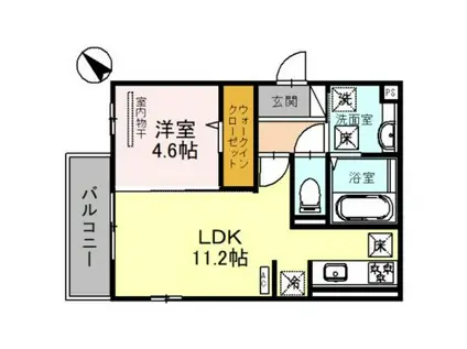 サウス AUBERGE(1LDK/3階)の間取り写真