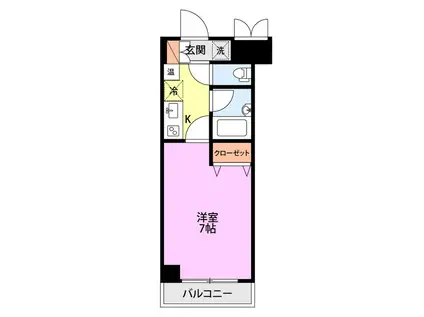 レジデンス米山(1K/6階)の間取り写真