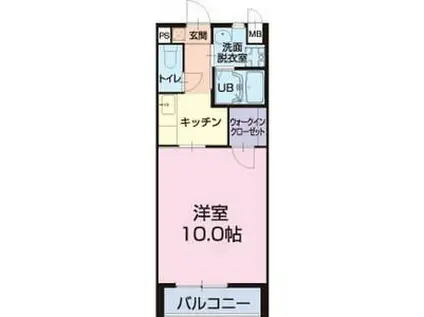 カーサ上堀(1K/2階)の間取り写真