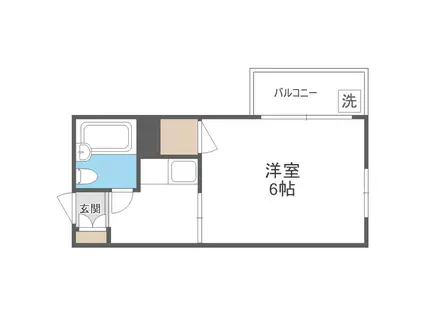 エクラン祖原(1K/1階)の間取り写真
