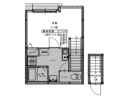 BRILLIANT(1K/2階)の間取り写真