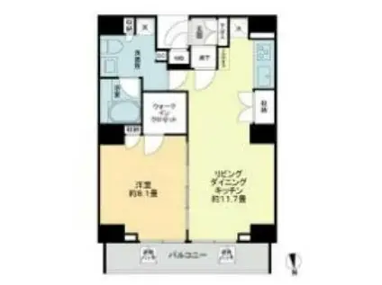 VIOR京関(1LDK/11階)の間取り写真