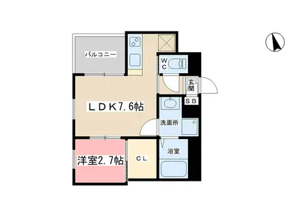 R-SMART山科(1LDK/2階)の間取り写真