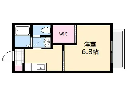 クレスト五月が丘(1K/1階)の間取り写真