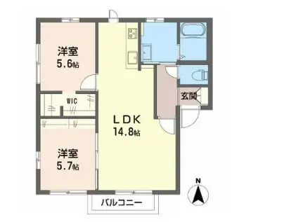 コスモス ハイツ(2LDK/2階)の間取り写真