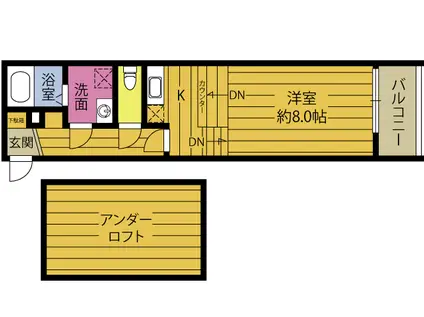 REGINA高城(ワンルーム/2階)の間取り写真