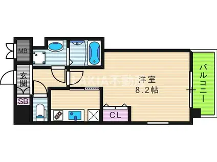 FRONT FIELD 天王寺(1K/10階)の間取り写真