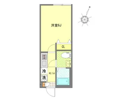 マウ明大前(1K/1階)の間取り写真
