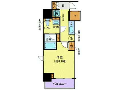 クレヴィスタ大森(1K/2階)の間取り写真