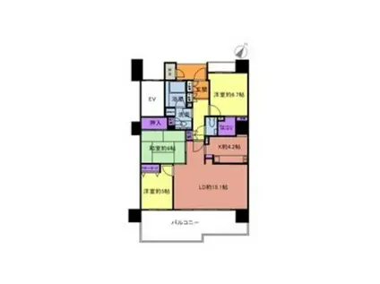 アイランドシティ照葉テラスマリナコート3番館(3LDK/4階)の間取り写真