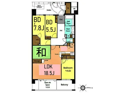 レイディアントシティ横濱カルティエ6 6(4LDK/3階)の間取り写真