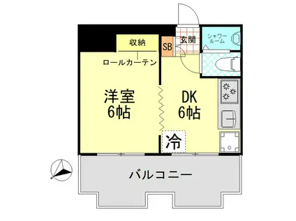 日興パレス神楽坂(1DK/4階)の間取り写真