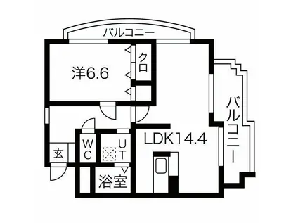 アウローラ(1LDK/3階)の間取り写真