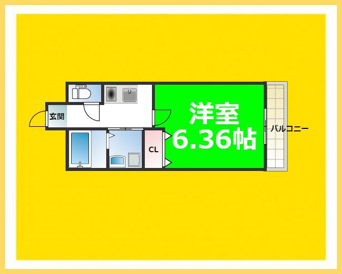 シェモア桜川(1K/2階)の間取り写真