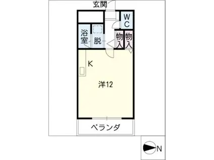 パークハウスタカシ(ワンルーム/2階)の間取り写真