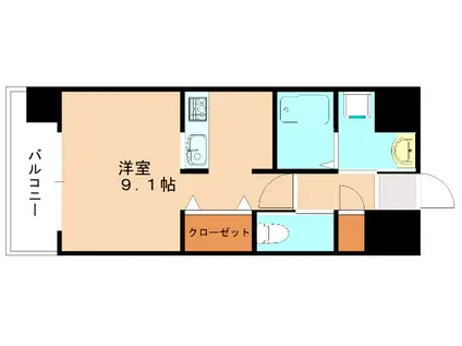 ルナ・グランデ(1K/9階)の間取り写真