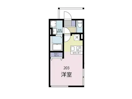 ヴィレスタ(ワンルーム/2階)の間取り写真