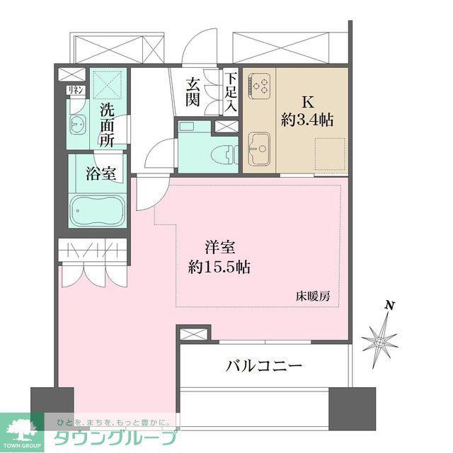 パークハウス平河町(ワンルーム/6階)の間取り写真