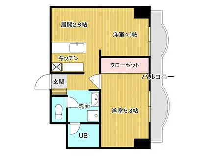 キャピタル平安(1LDK/4階)の間取り写真