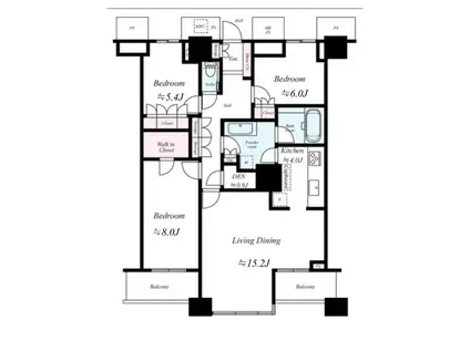 THE TOKYO TOWERS(3LDK/36階)の間取り写真