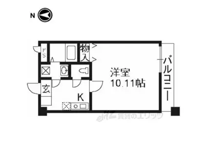 エリーフラッツ上桂(1K/2階)の間取り写真