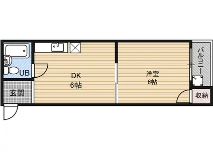 野江ハイツ(1DK/2階)の間取り写真