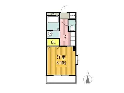 ハイム船橋(1K/3階)の間取り写真