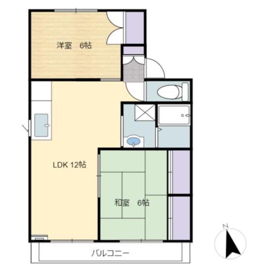 セジュール宮原B棟(2LDK/2階)の間取り写真
