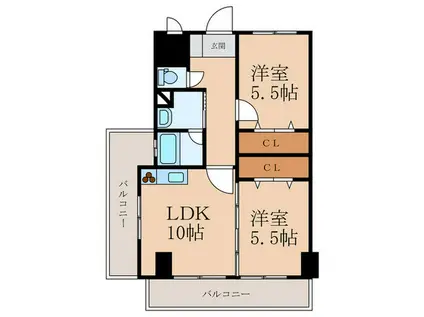 エスズ・イン南(2LDK/4階)の間取り写真