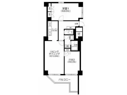 クレール白金台(2LDK/9階)の間取り写真