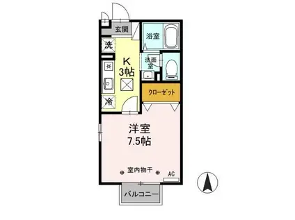 メゾン・ド・K(1K/1階)の間取り写真